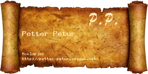 Petter Petur névjegykártya